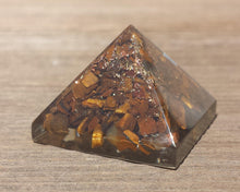Load image into Gallery viewer, Small (25-30mm) TIGER EYE Orgone Gemstone Pyramid Small Pyramid Orgone