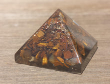 Load image into Gallery viewer, Small (25-30mm) TIGER EYE Orgone Gemstone Pyramid Small Pyramid Orgone