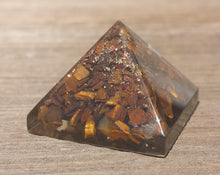 Load image into Gallery viewer, Small (25-30mm) TIGER EYE Orgone Gemstone Pyramid Small Pyramid Orgone