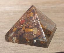 Load image into Gallery viewer, Small (25-30mm) TIGER EYE Orgone Gemstone Pyramid Small Pyramid Orgone