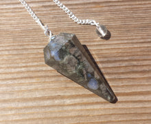 Load image into Gallery viewer, RHYOLITE Natural Stone Gemstone Faceted Pendulum