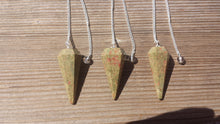 Load image into Gallery viewer, UNAKITE Natural Stone Gemstone Faceted Pendulum