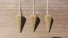 Load image into Gallery viewer, UNAKITE Natural Stone Gemstone Faceted Pendulum