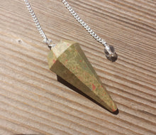 Load image into Gallery viewer, UNAKITE Natural Stone Gemstone Faceted Pendulum