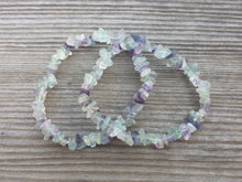 Load image into Gallery viewer, FLUORITE Natural Stone Gemstone Stretchy Chip Bracelet