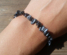 Load image into Gallery viewer, SNOWFLAKE OBSIDIAN Natural Stone Gemstone Stretchy Chip Bracelet