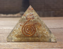 Load image into Gallery viewer, Extra Large (70-75mm) CITRINE Orgone Gemstone Pyramid X-Large Pyramid Orgone
