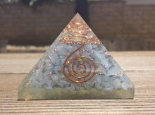 Load image into Gallery viewer, Extra Large (70-75mm) ANGELITE Orgone Gemstone Pyramid X-Large Pyramid Orgone