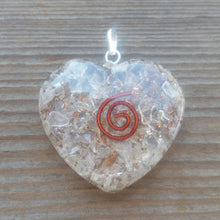 Load image into Gallery viewer, ORGONE CLEAR QUARTZ Gemstone Heart Shaped Pendant Orgone (One)