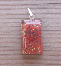 Load image into Gallery viewer, ORGONE RED JASPER Gemstone Rectangle Pendant Orgone (One)