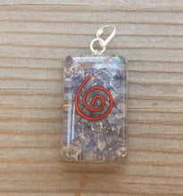Load image into Gallery viewer, ORGONE BLUE AVENTURINE Gemstone Rectangle Pendant Orgone (One)