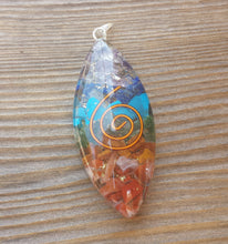 Load image into Gallery viewer, ORGONE 7 CHAKRA Layered Gemstone Eye Pendant Orgone (One)
