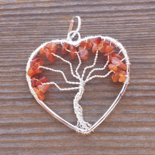 Load image into Gallery viewer, Heart Style CARNELIAN Tree Of Life Wire Wrapped Pendant Stone Natural Gemstone
