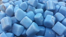 Load image into Gallery viewer, THREE (3) ANGELITE TUMBLED Stones Medium/Large Natural Tumble Stones