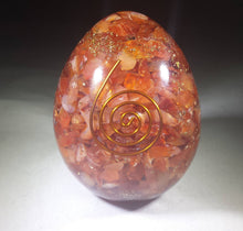 Load image into Gallery viewer, Large (70-75mm) CARNELIAN Orgone Gemstone Egg