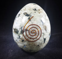 Load image into Gallery viewer, Large (70-75mm) RAINBOW MOONSTONE Orgone Gemstone Egg