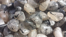 Load image into Gallery viewer, SIX (6) TOURMALATED QUARTZ Tumbled Stones Medium/Large Natural Tumble Stones