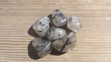 Load image into Gallery viewer, SIX (6) TOURMALATED QUARTZ Tumbled Stones Medium/Large Natural Tumble Stones