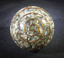 Load image into Gallery viewer, LARGE (60-70mm) RHYOLITE stone Orgone Gemstone Sphere Orgone Sphere