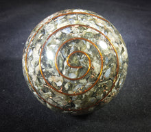 Load image into Gallery viewer, LARGE (60-70mm) RHYOLITE stone Orgone Gemstone Sphere Orgone Sphere