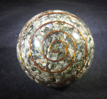Load image into Gallery viewer, LARGE (60-70mm) RHYOLITE stone Orgone Gemstone Sphere Orgone Sphere