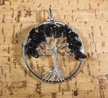 Load image into Gallery viewer, BLACK OBSIDIAN Tree Of Life Wire Wrapped Pendant Stone Natural Gemstone