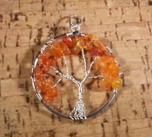 Load image into Gallery viewer, CARNELIAN Tree Of Life Wire Wrapped Pendant Stone Natural Gemstone