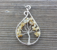 Load image into Gallery viewer, Drop/Peacock Style CITRINE Tree Of Life Wire Wrapped Pendant Stone Natural Gemstone