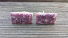 Load image into Gallery viewer, LEPIDOLITE RECTANGLE Natural Gemstone Cufflinks Stone Cuff Links