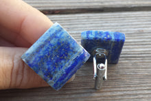 Load image into Gallery viewer, LAPIS LAZULI SQUARE Natural Gemstone Cufflinks Stone Cuff Links