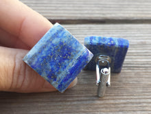 Load image into Gallery viewer, LAPIS LAZULI SQUARE Natural Gemstone Cufflinks Stone Cuff Links