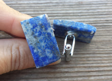 Load image into Gallery viewer, LAPIS LAZULI RECTANGLE Natural Gemstone Cufflinks Stone Cuff Links
