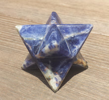 Load image into Gallery viewer, Large (50mm) SODALITE Natural Gemstone Merkaba Star (One)
