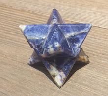 Load image into Gallery viewer, Large (50mm) SODALITE Natural Gemstone Merkaba Star (One)