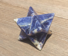 Load image into Gallery viewer, Large (50mm) SODALITE Natural Gemstone Merkaba Star (One)