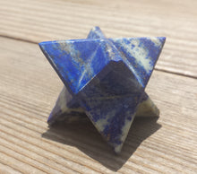 Load image into Gallery viewer, Large (50mm) LAPIS LAZUI Natural Gemstone Merkaba Star (One)