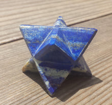 Load image into Gallery viewer, Large (50mm) LAPIS LAZUI Natural Gemstone Merkaba Star (One)
