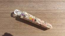 Load image into Gallery viewer, GRANITE 2 Piece Chakra Wand with Quartz Skull [1]