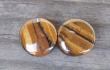Load image into Gallery viewer, Pair of Real TIGER EYE Plugs Gauges Body Jewelry Double Flared - Pick Size
