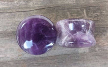 Load image into Gallery viewer, Pair of Real AMETHYST Plugs Gauges Body Jewelry Double Flared - Pick Size