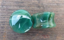 Load image into Gallery viewer, Pair of Real GREEN AGATE Plugs Gauges Body Jewelry Double Flared - Pick Size