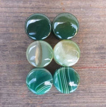 Load image into Gallery viewer, Pair of Real GREEN AGATE Plugs Gauges Body Jewelry Double Flared - Pick Size