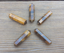 Load image into Gallery viewer, NATURAL TIGER EYE Double Terminated Gemstone Crystal Pencil Point (One)