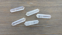 Load image into Gallery viewer, NATURAL CLEAR QUARTZ Double Terminated Gemstone Crystal Pencil Point (One)