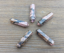 Load image into Gallery viewer, NATURAL RHODONITE Double Terminated Gemstone Crystal Pencil Point (One)