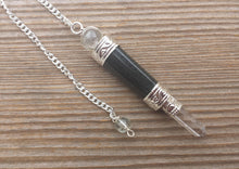 Load image into Gallery viewer, NATURAL BLACK TOURMALINE Stone Pendulum Healing Wand