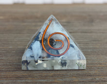 Load image into Gallery viewer, Small (25-30mm) RAINBOW MOONSTONE COIL Orgone Gemstone Pyramid Small Pyramid Orgone