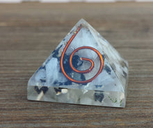 Load image into Gallery viewer, Small (25-30mm) RAINBOW MOONSTONE COIL Orgone Gemstone Pyramid Small Pyramid Orgone