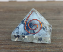 Load image into Gallery viewer, Small (25-30mm) RAINBOW MOONSTONE COIL Orgone Gemstone Pyramid Small Pyramid Orgone