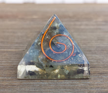 Load image into Gallery viewer, Small (25-30mm) LABRADORITE COIL Orgone Gemstone Pyramid Small Pyramid Orgone